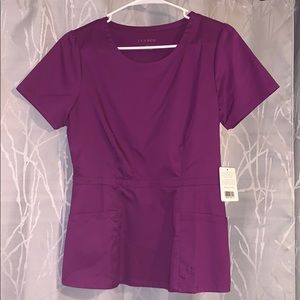 Jaanuu Peplum Scrub Top Size XS, purple